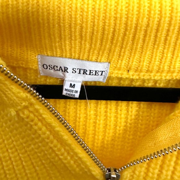 NWT Anjeanette Puff Sleeve Quarter Zip Sweater in Yellow / Medium - Picture 7 of 8